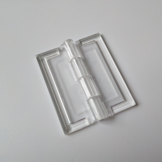 Factory value-added tax transparent frosted plastic organic acrylic hinge with holes, screws, springs and hardened frosted Specification drawing