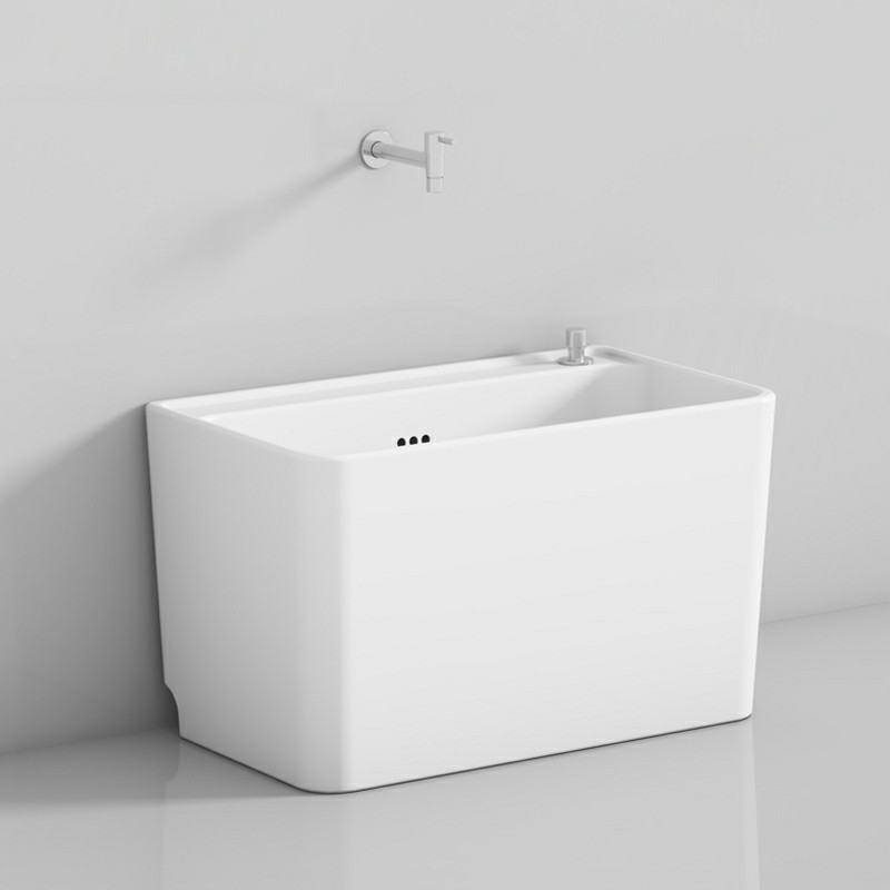 Household balcony mop sink, bathroom large ceramic mop sink, mopping sink, floor-standing small sink, American-style Application Scenario
