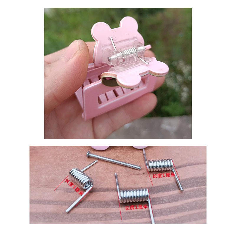 Custom-made stainless steel hair clips, spring clamps, torsion springs, V-shaped springs, and various hair tie and hair clip spring accessories undefined