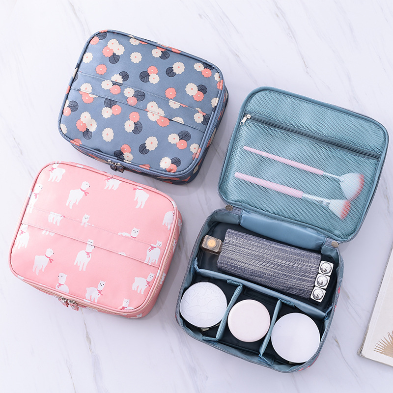 Korean version AB style cosmetic bag travel storage bag box, large hand-held portable waterproof compartment hand-held cosmetic bag full figure