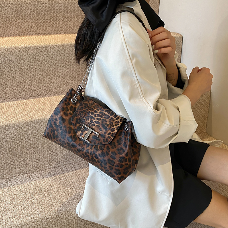 Large-capacity single-shoulder hand-carry canvas bag, new fashionable and trendy leopard print crossbody bag, niche casual and trendy tote bag for women Application Scenario