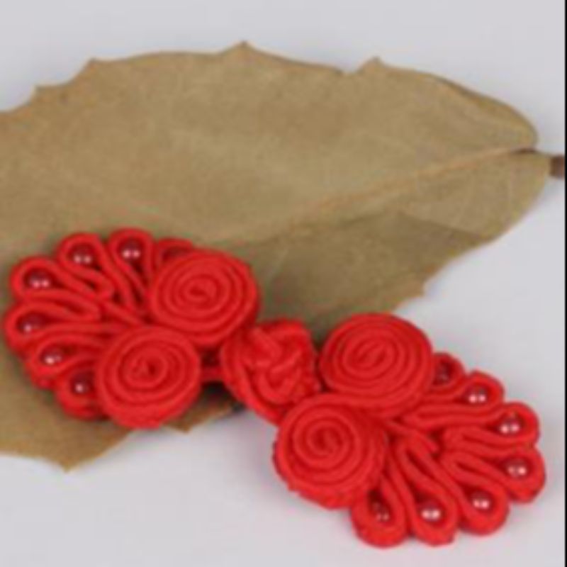 国潮 盘扣旗袍纽扣中式喜帖手工复古装饰红色