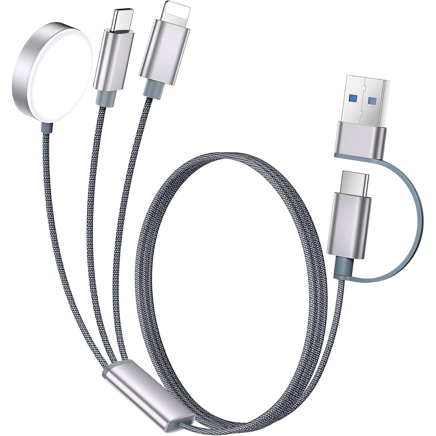 Compatible with apple watch 3-in-2 wireless charger, Apple Watch multi-in-one magnetic braided charging cable details Picture