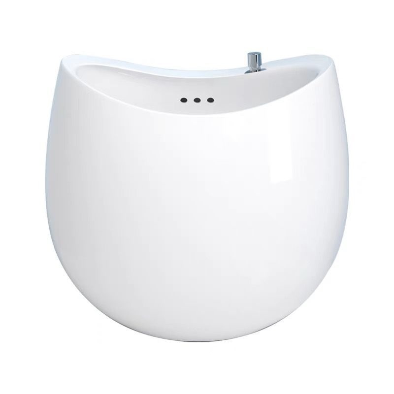 Outdoor mop pool, oval-shaped mopping basin, household balcony egg-shaped mop pool, floor-standing bathroom sink Item Picture