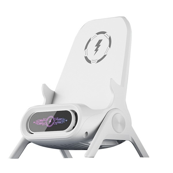 The wireless charger for mobile phones supports all brands of lazy chair stands, desktop horizontal and vertical TV viewing, and automatic amplification sensing full figure