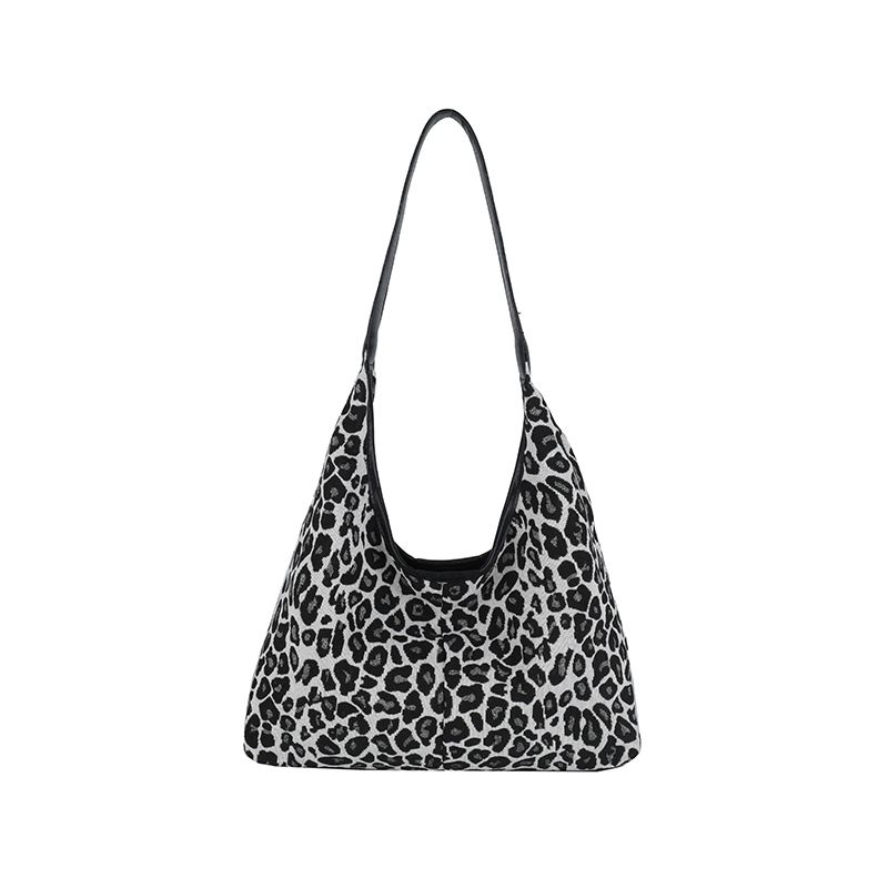 Leopard print casual large-capacity bag for women, new autumn/winter 2024, single-shoulder bag, fashionable and stylish, commuting underarm bag, cross-border Item Picture