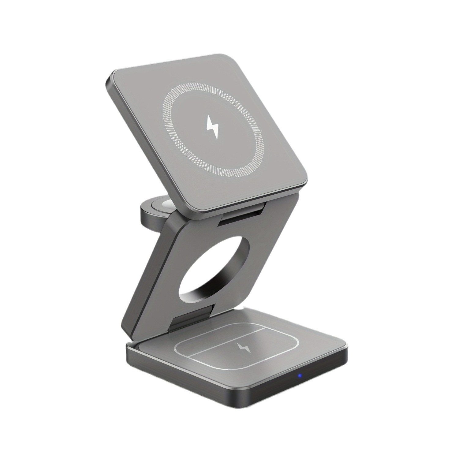 The 3-in-1 magnetic wireless charger and foldable charger are suitable for iphones, headphones and watches Item Picture