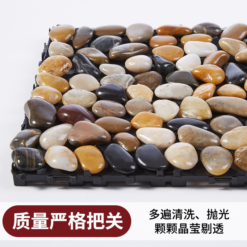 Factory wholesale of colored pebbles for garden landscaping and paving, multicolored polished rain flower stones, and water pool base stones Item Picture