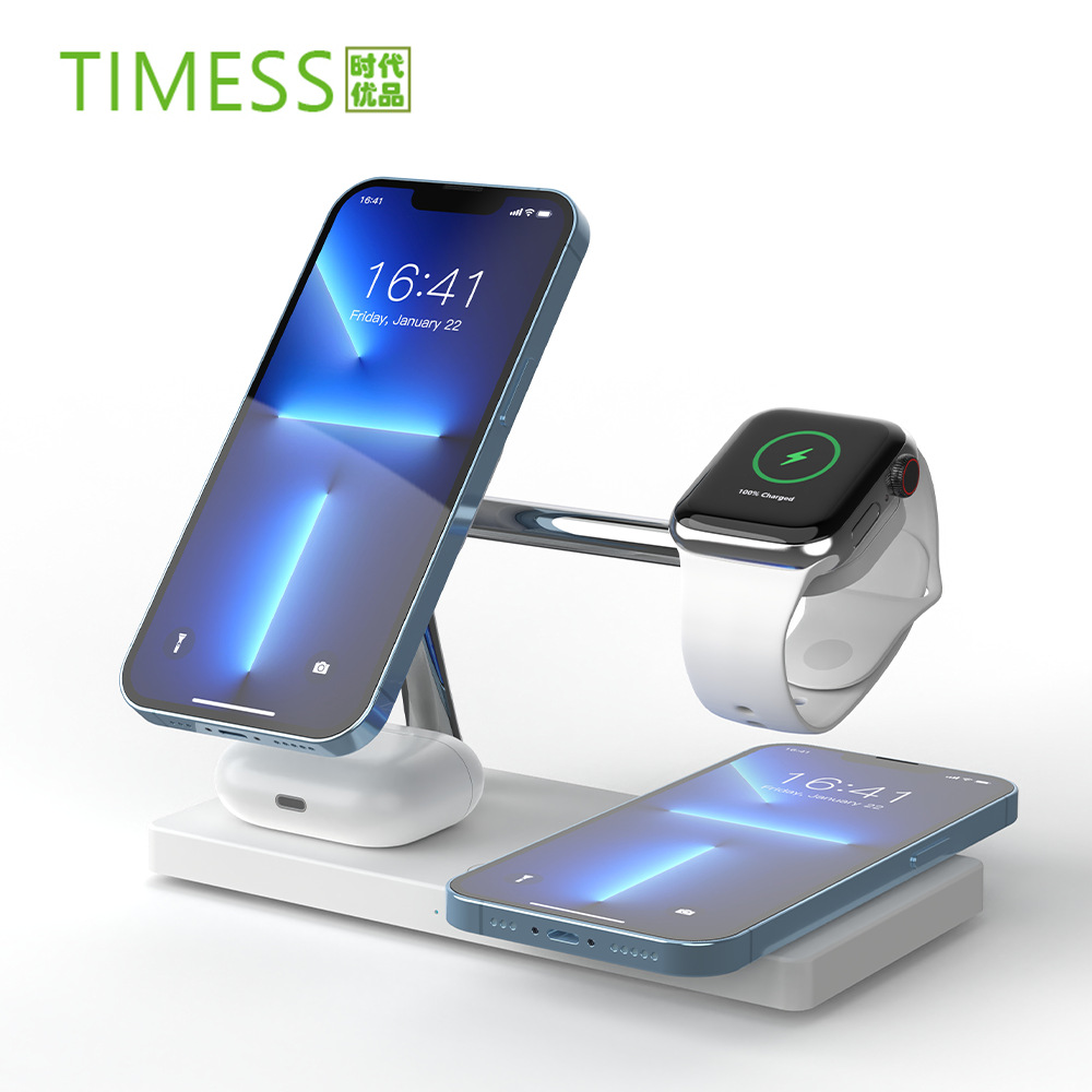 The new T218 7-in-1 wireless charger from the source factory's private mold offers wireless fast charging for mobile phones, headphones and watches full figure