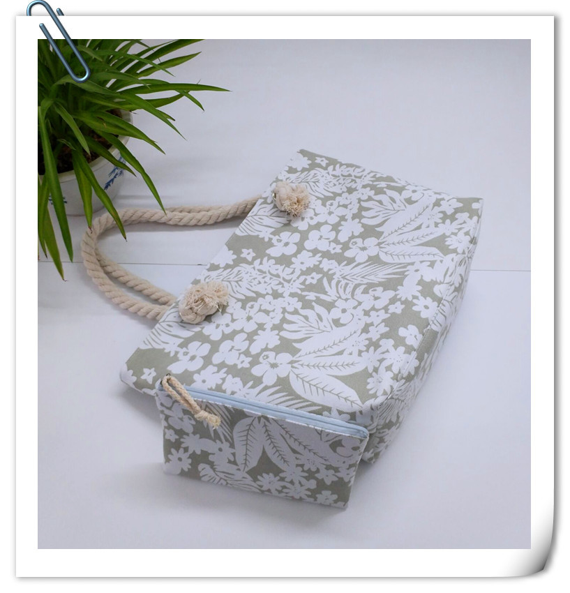 2019 new products: Canvas bags, women's bags, printed bags, Korean-style casual handbags, rope hand-held women's single-shoulder bags Application Scenario