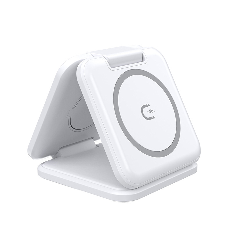 Three-in-one magnetic wireless charger, folding magsafe mobile phone charger, wireless charging stand for cross-border use details Picture