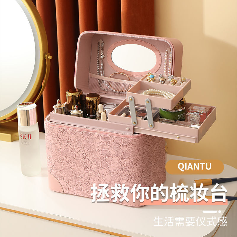 Wholesale of 2023 new style makeup cases, suitcases, retro large-capacity tattoo toolboxes, waterproof professional nail art cases Specification drawing