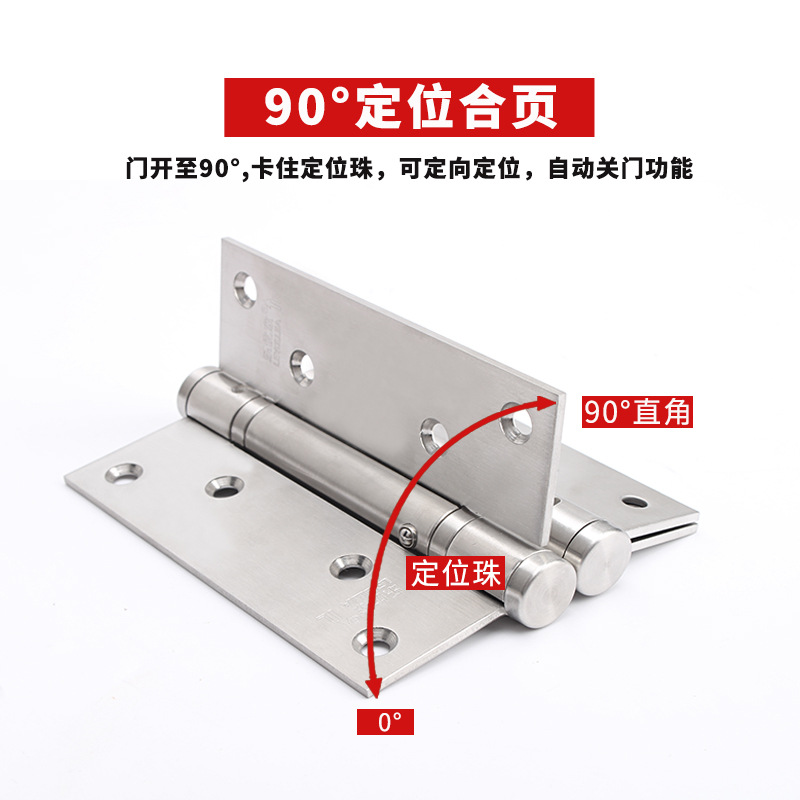 Factory wholesale stainless steel spring hinges, 90-degree positioning hinges, hydraulic buffer, automatic door closing and self-closing hinges details Picture