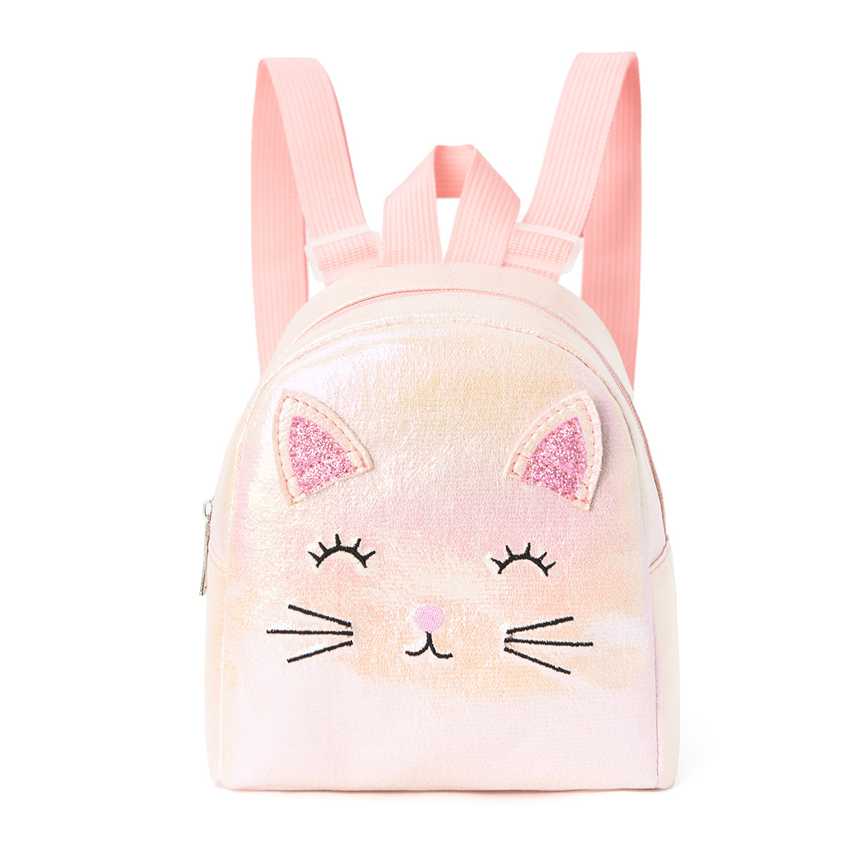 Mini and cute cat-embroidered backpack for children and girls, a classic backpack suitable for daily life of little girls, kindergartens and primary school students full figure