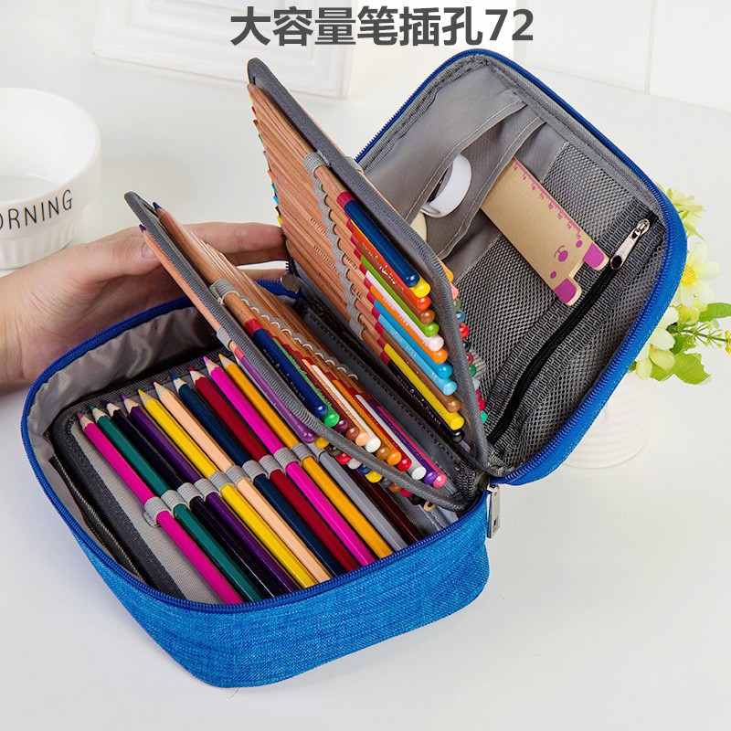 72-color drawing pencil storage bag, male and female student sketching pen case, ruler, stationery, multi-functional waterproof storage full figure