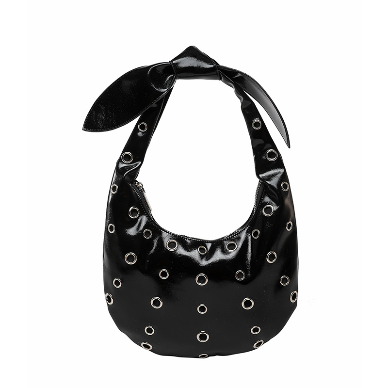 Cross-border 2025 Summer New Fashion, versatile and niche handbag, women's high-end feel, large capacity button nail single-shoulder dumpling bag Item Picture