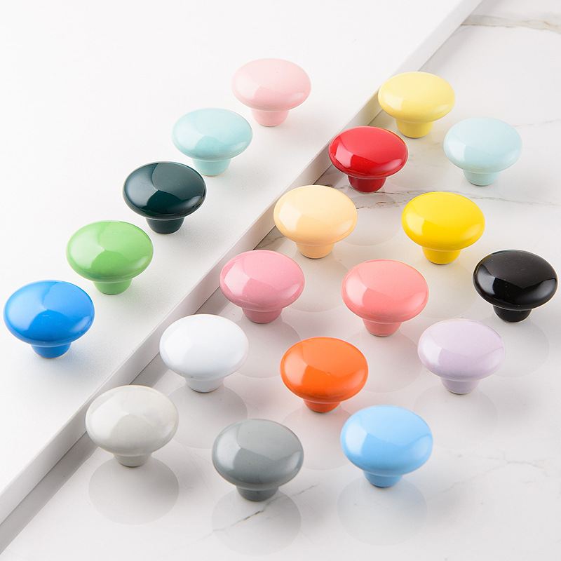 Wholesale large ceramic handles, country-style ceramic single-hole handles, colorful modern and simple cabinet drawer handles full figure