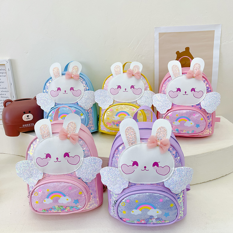 New children's bags for 3 to 7 years old, sequined backpacks, kindergarten school bags, cute princess girls' bags for export full figure