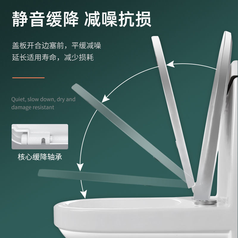 New type of thickened household toilet seat cover, old-fashioned universal silent square toilet seat cover, disassembly and installation cover plate, cross-border factory details Picture