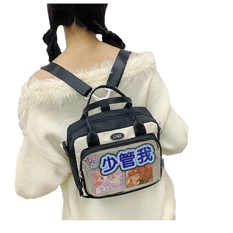 Cross-border student class tutorial bag, single-shoulder crossbody bag, pain bag, large-capacity handbag for women, Japanese-style transparent backpack Item Picture