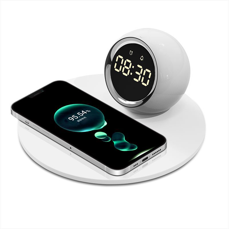 Cross-border wireless fast charging is suitable for Apple and Huawei clocks, mobile phone wireless charging, night lights, business gifts wholesale Item Picture