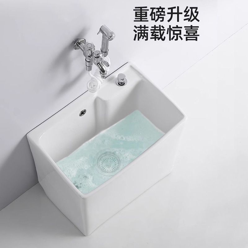 Ceramic mop basin, home decoration project, mop sink, countertop, drainage mop sink, balcony floor mop basin, Meijia Sanitary Ware 311 details Picture