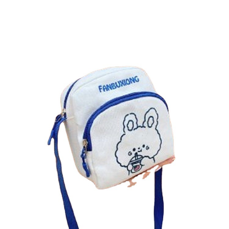 Canvas small bag logo design, simple single-shoulder bag, fashionable and versatile letter crossbody mobile phone bag, student dance party Item Picture