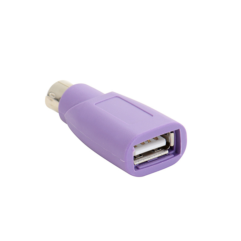 Purple ps2 male round head mouse and keyboard interface converter adapter, PS2 male to USB female conversion plug Application Scenario