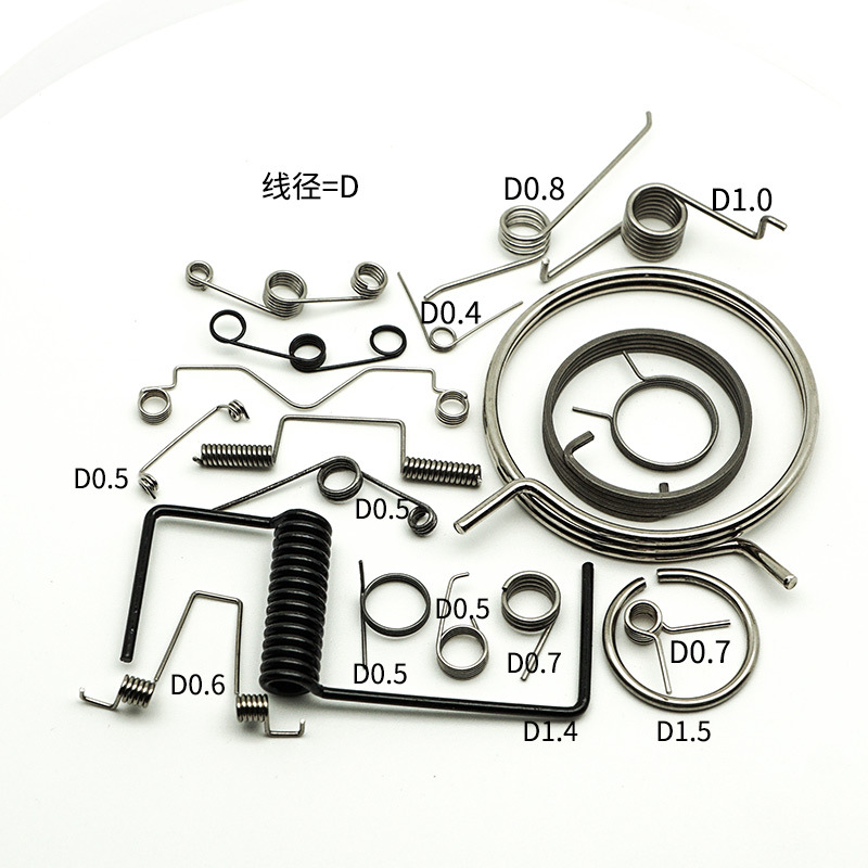 Factory direct supply of torsion spring lock lamps, stainless steel special-shaped hardware back clip, V-shaped double torsion spring details Picture