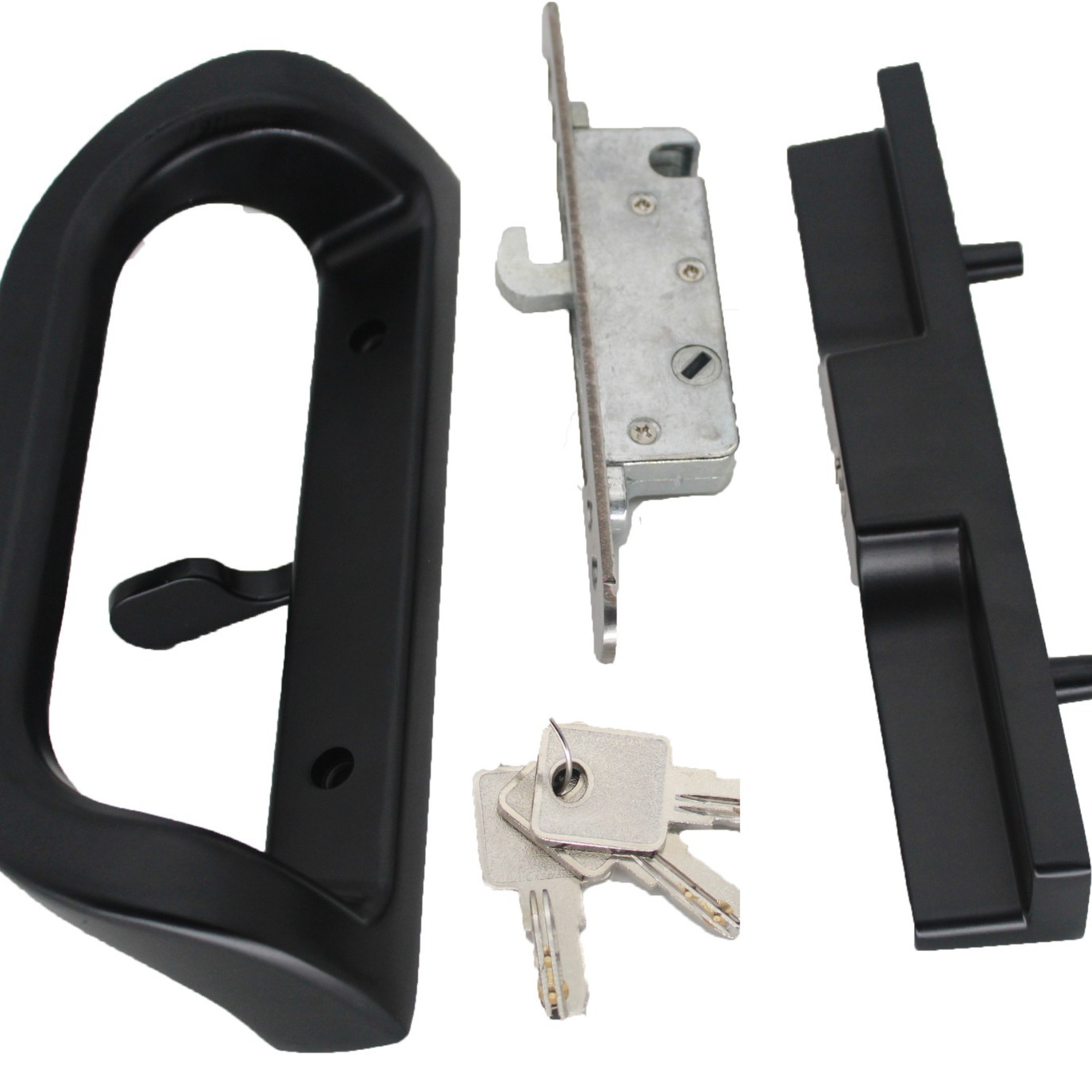 Cross-border best-selling sliding door lock, sliding door hook lock, double-sided butt lock, aluminum alloy double-opening balcony glass door handle lock details Picture