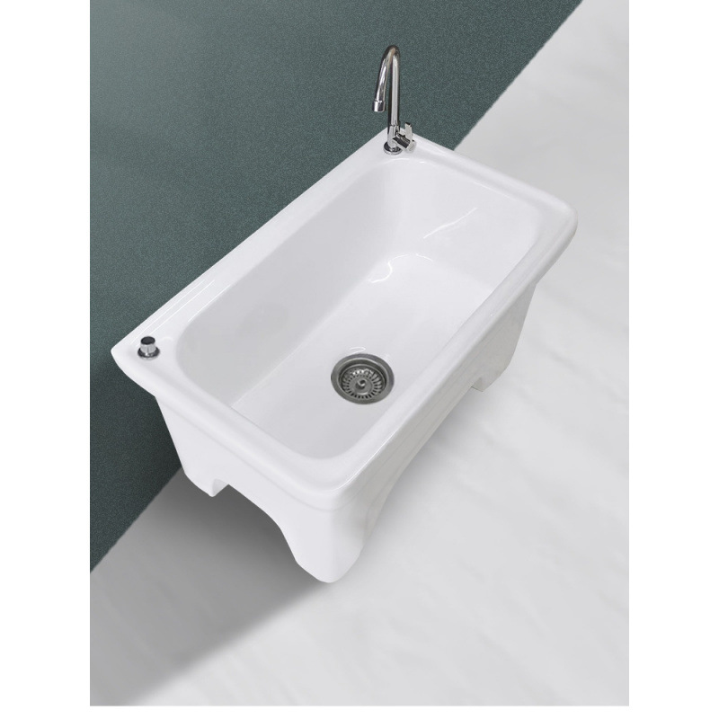 Ceramic mop pool number: Household bathroom, balcony, floor washing basin, mop pool, rectangular high-legged mop trough full figure