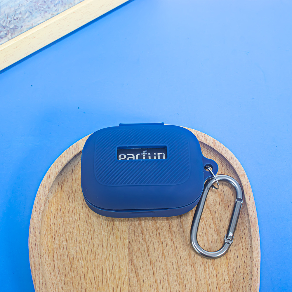 The EarFun Air Pro4 Bluetooth earphone silicone protective case is shockproof and easy to store. It features a simple solid color shell Specification drawing