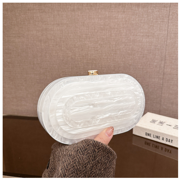 2025 Summer Cross-border Direct Sales Dinner Bag: Retro European and American patchwork bag, trendy acrylic bag, single-shoulder chain bag Specification drawing