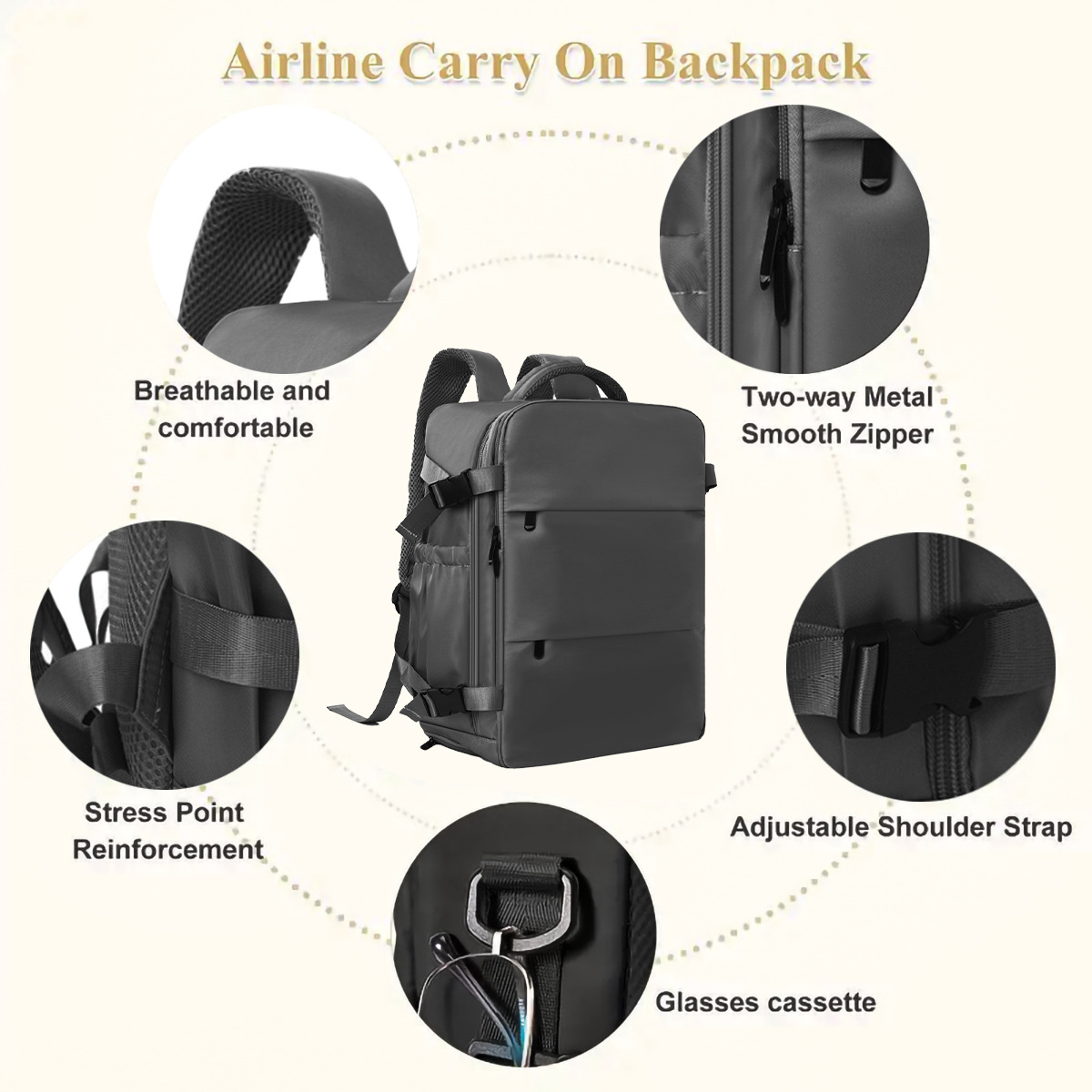 Feihong Amazon Cross-border Travel Backpack, large-capacity multi-functional backpack, schoolbag, travel bag, luggage bag Application Scenario