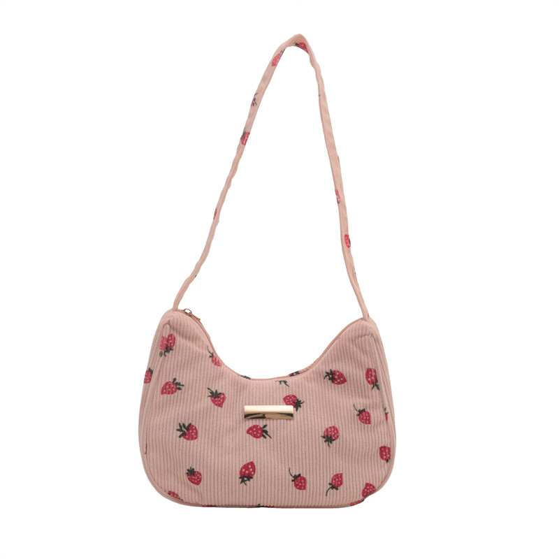 Underarm bag for women 2024 New trendy autumn, cute strawberry small square bag, artistic single-shoulder small bag, casual crossbody bag Item Picture