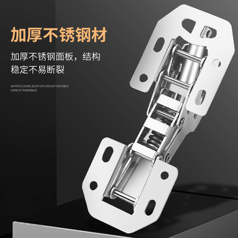 Exposed buffer stainless steel hinges without opening holes, bridge-type frog hinges without opening slots, spring hinges Specification drawing