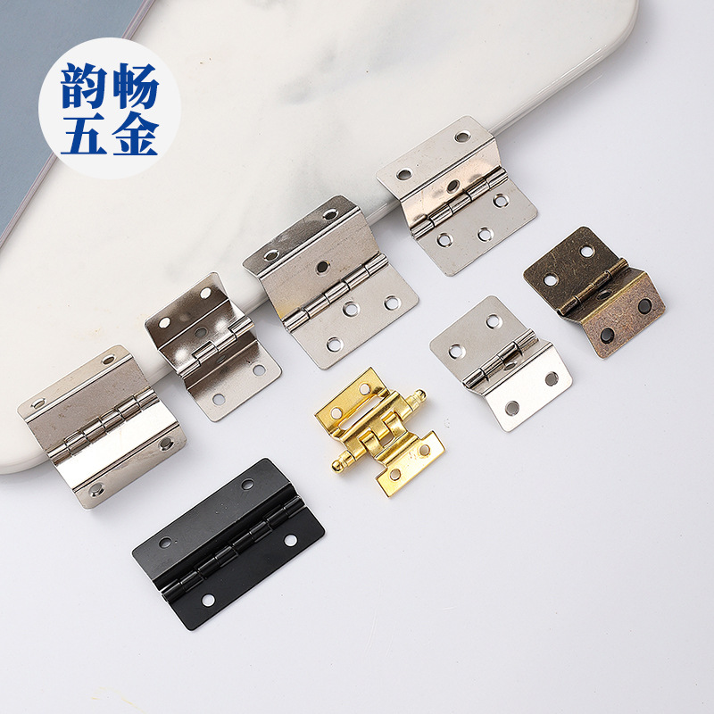 Three-fold folding wooden box gift box hinges, right-angle hinges, 5-hole hinges, packaging hardware accessories, 180-degree cabinet door hinges details Picture