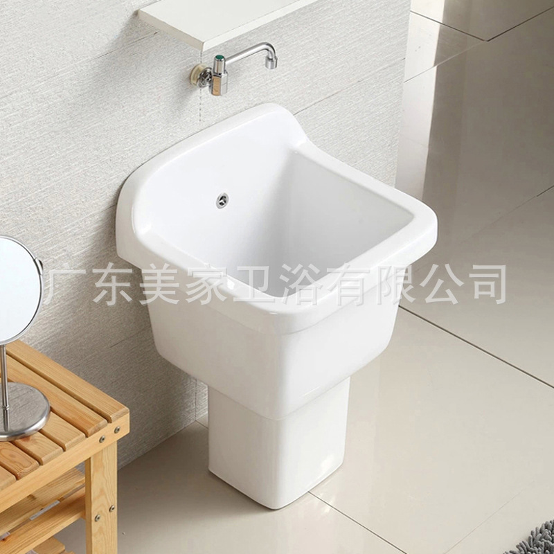 Ceramic mop basin, household engineering mop pool, large-capacity mop pool, balcony floor mop basin, Meijia Sanitary Ware 402 details Picture