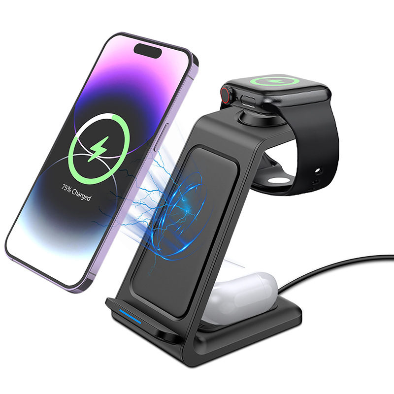 Cross-border three-in-one wireless charger, multi-functional wireless charger, Amazon's best-selling multi-in-one wireless charger Item Picture