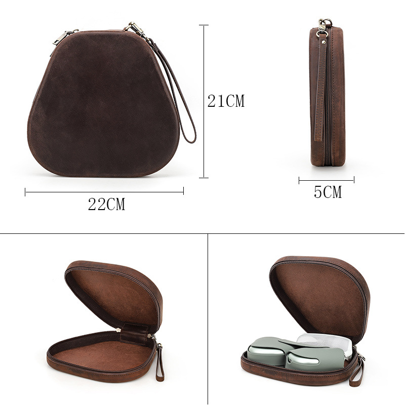 airpodsmax earphone case, cowhide Apple over-ear wrist zipper earphone case, one-piece consignment Application Scenario