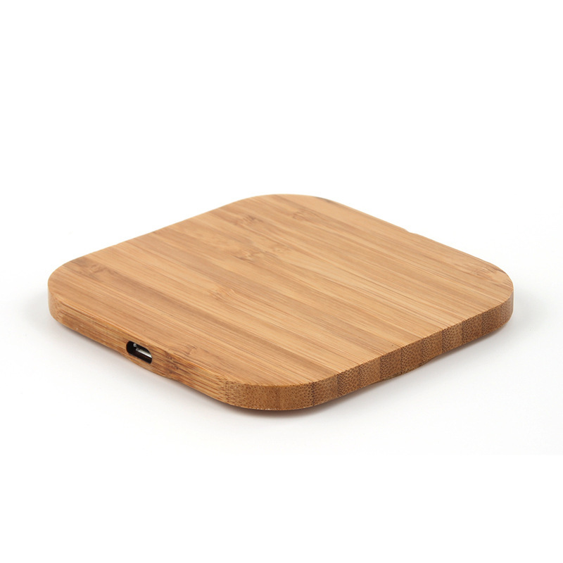 Bamboo and wood 15W, 10W, 5W circular, square, heart-shaped, polygonal mobile phone wireless fast charging can be customized with a LOGO details Picture