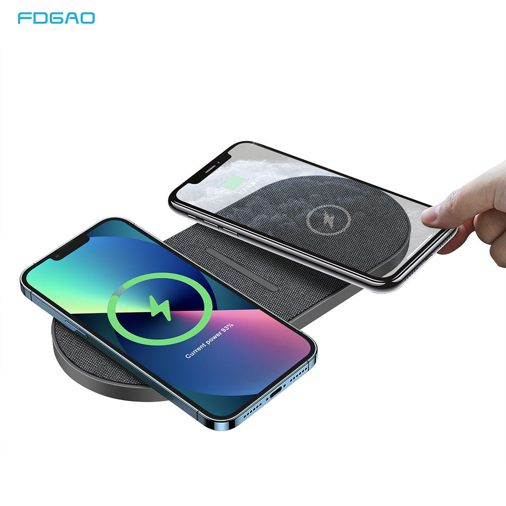 FDGAO/ 2-in-1 wireless charger with dual 20W fast charging, compatible with iPhone 12 and Apple headphones details Picture