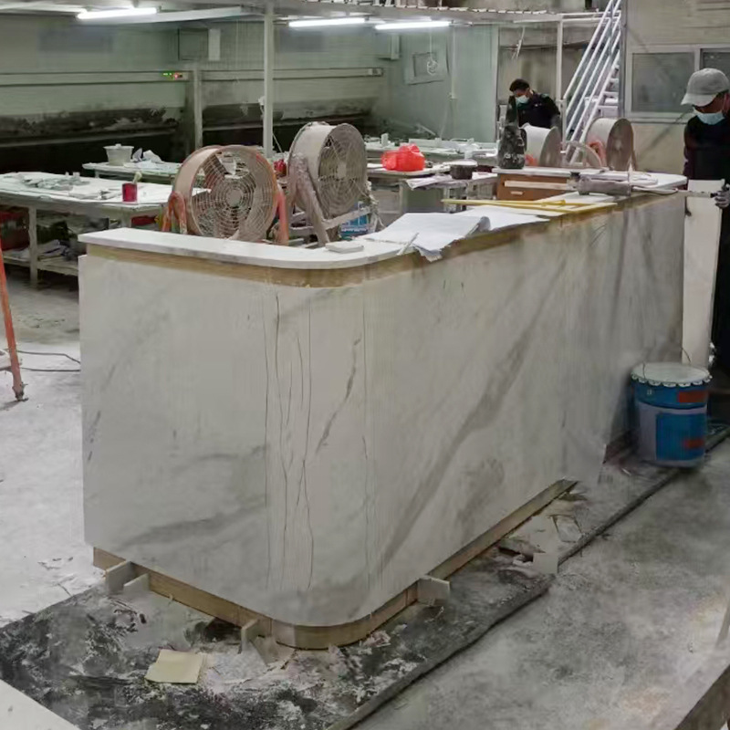 Customized marble for the front desk, bar counter, background wall, washbasin, fence and staircase from the original manufacturer Application Scenario