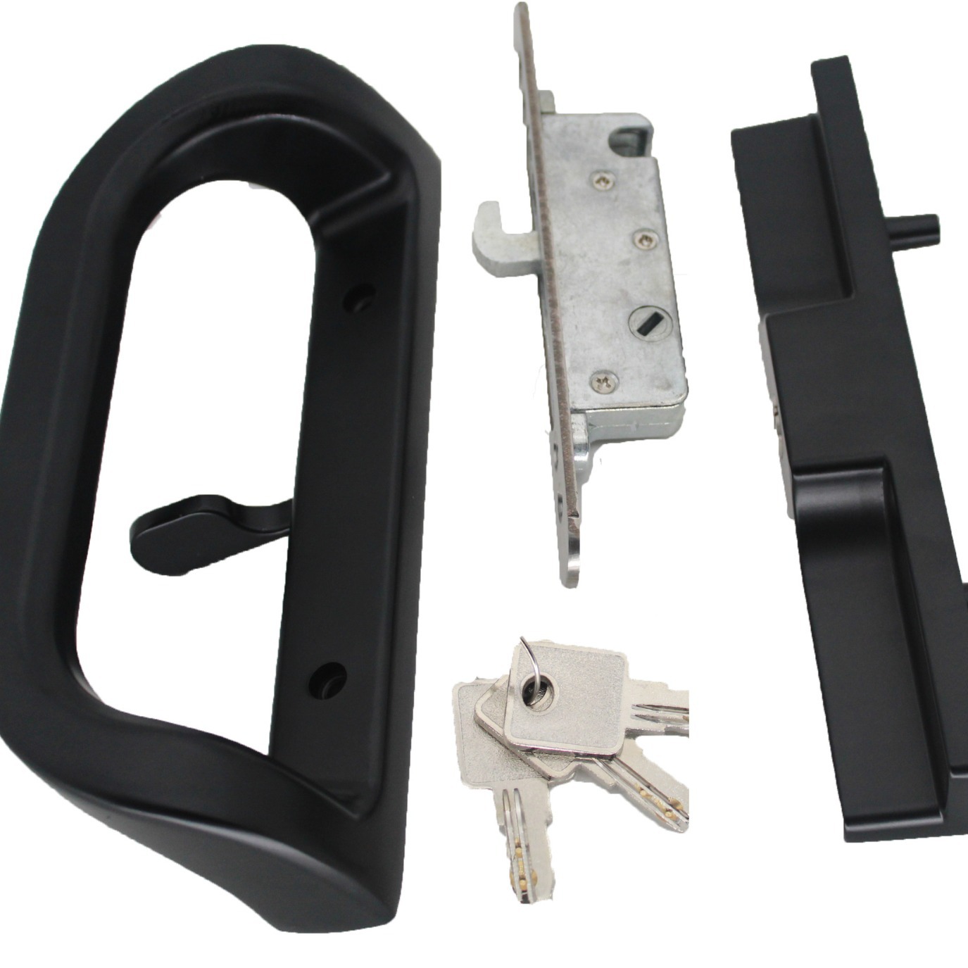 Cross-border best-selling sliding door lock, sliding door hook lock, double-sided butt lock, aluminum alloy double-opening balcony glass door handle lock Item Picture