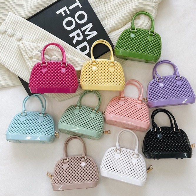 2025 Summer new PVC jelly shell bag mini Bag Handbag, a trendy bestseller, single-shoulder crossbody women's bag full figure