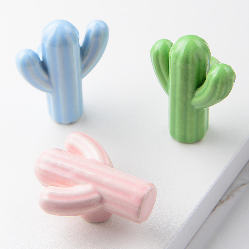 Creative ceramic handles, modern children's room handles, cactus ceramic cabinets, wardrobes, drawer handles, furniture accessories Application Scenario