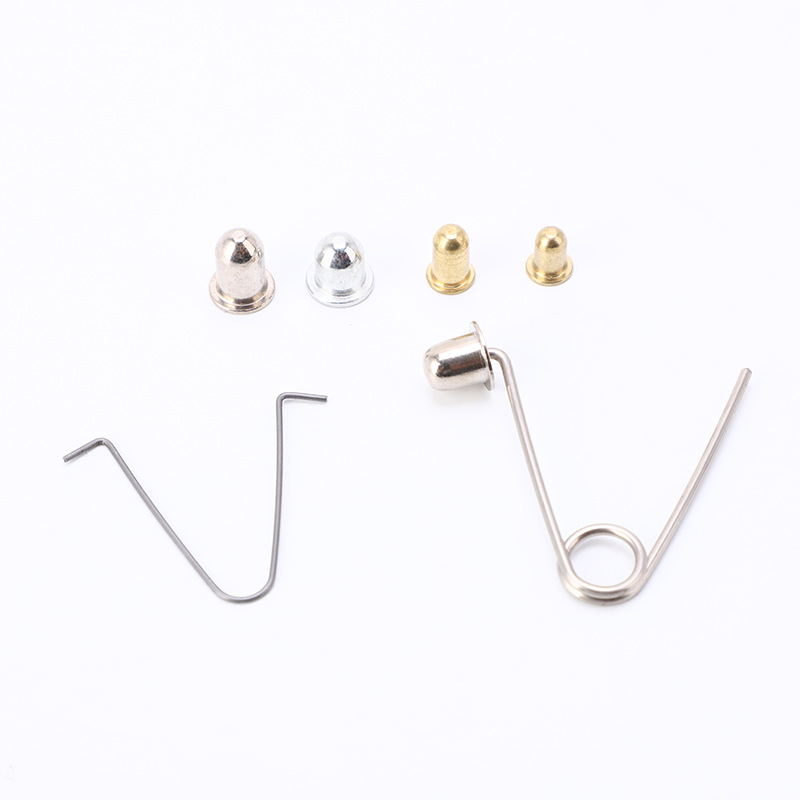 The U-shaped retaining ring, V-shaped jumping ball, single-ball hardware connection, clamping position, telescopic double-head spring buckle and spring piece are positioned inside the spring sheet tube Item Picture