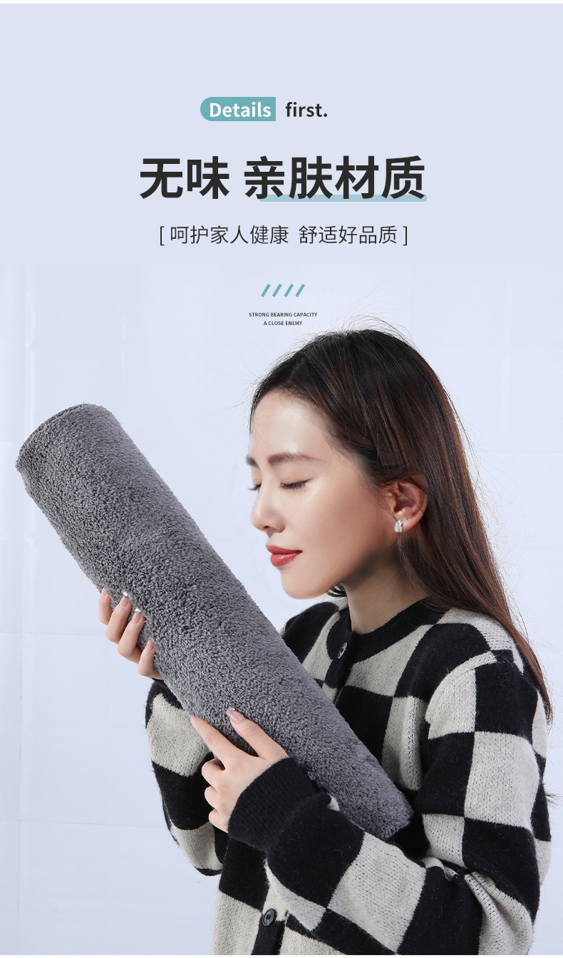 简约纯色毛绒地垫 浴室门口防滑地垫 纯色仿羊绒地垫 经典脚丫标浴室垫 吸水防滑浴室地垫详情5