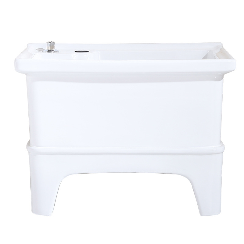 Mop sink, balcony small ceramic mop sink, mop sink, household bathroom square automatic drain Item Picture