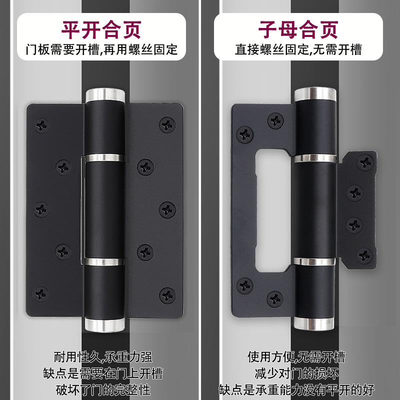 Hydraulic buffer mother and child, no slotting, concealed damping, automatic door closing, inward-opening invisible door, hidden special hinge Application Scenario